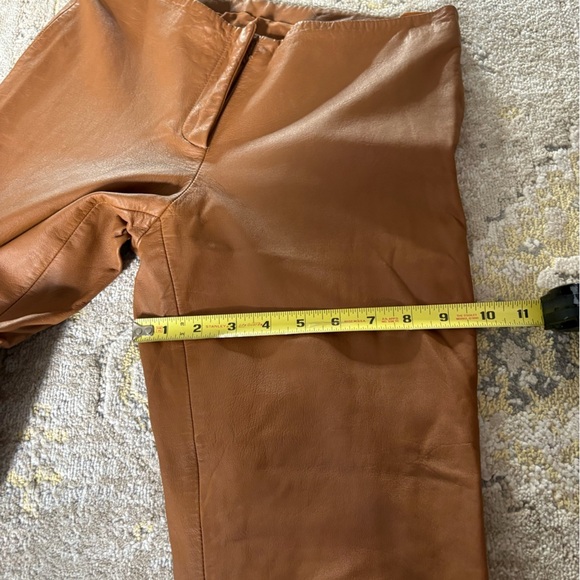 Vakko VS2 Vintage Beige Leather Pants Y2K - Picture 15 of 16